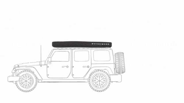 Dachboxkönig Markise LEAF EXTENDED Links 200cm grau